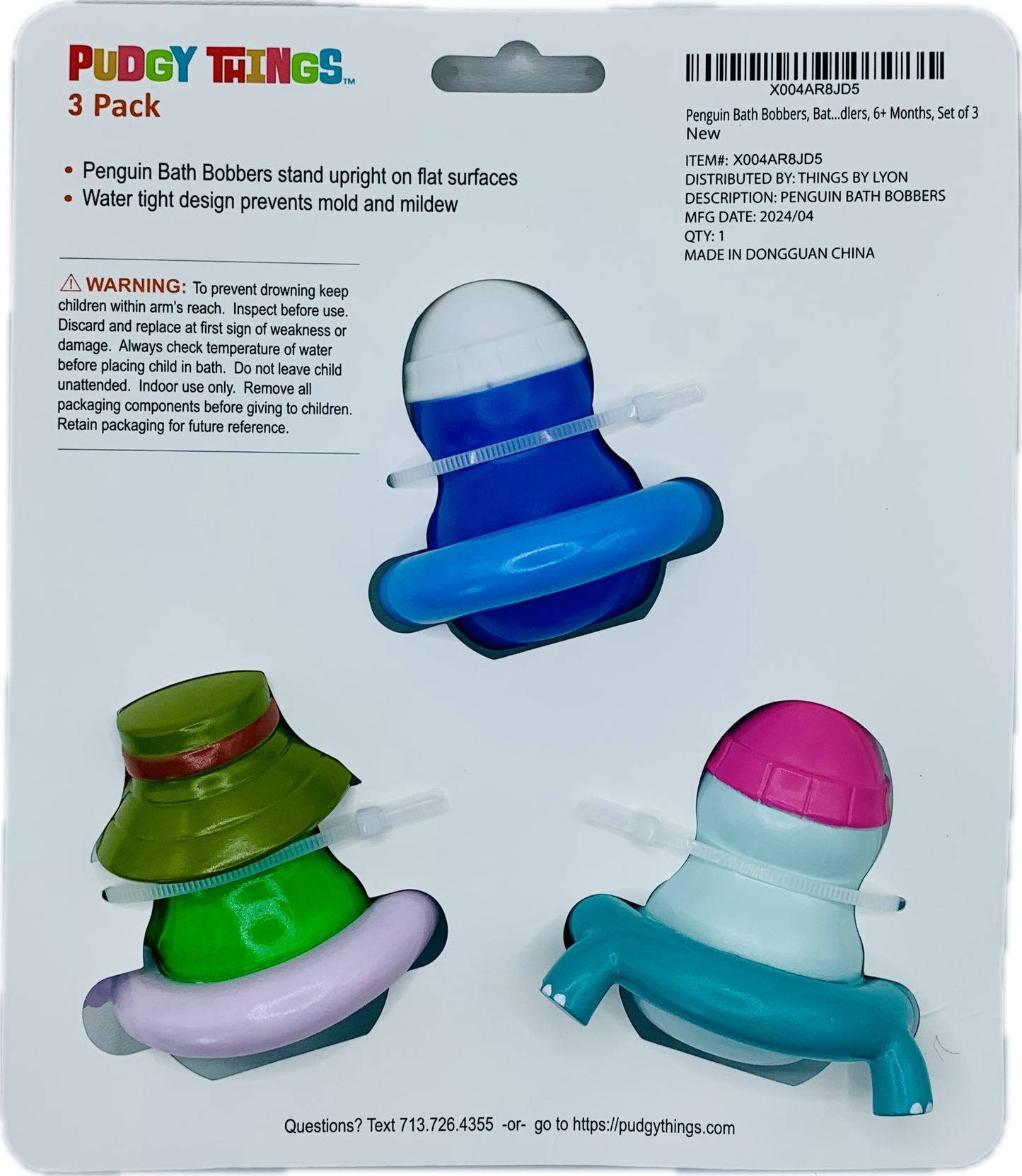 Penguin Bath Bobbers, Bath Toy for Babies and Toddlers, 6+ Months, Set of 3