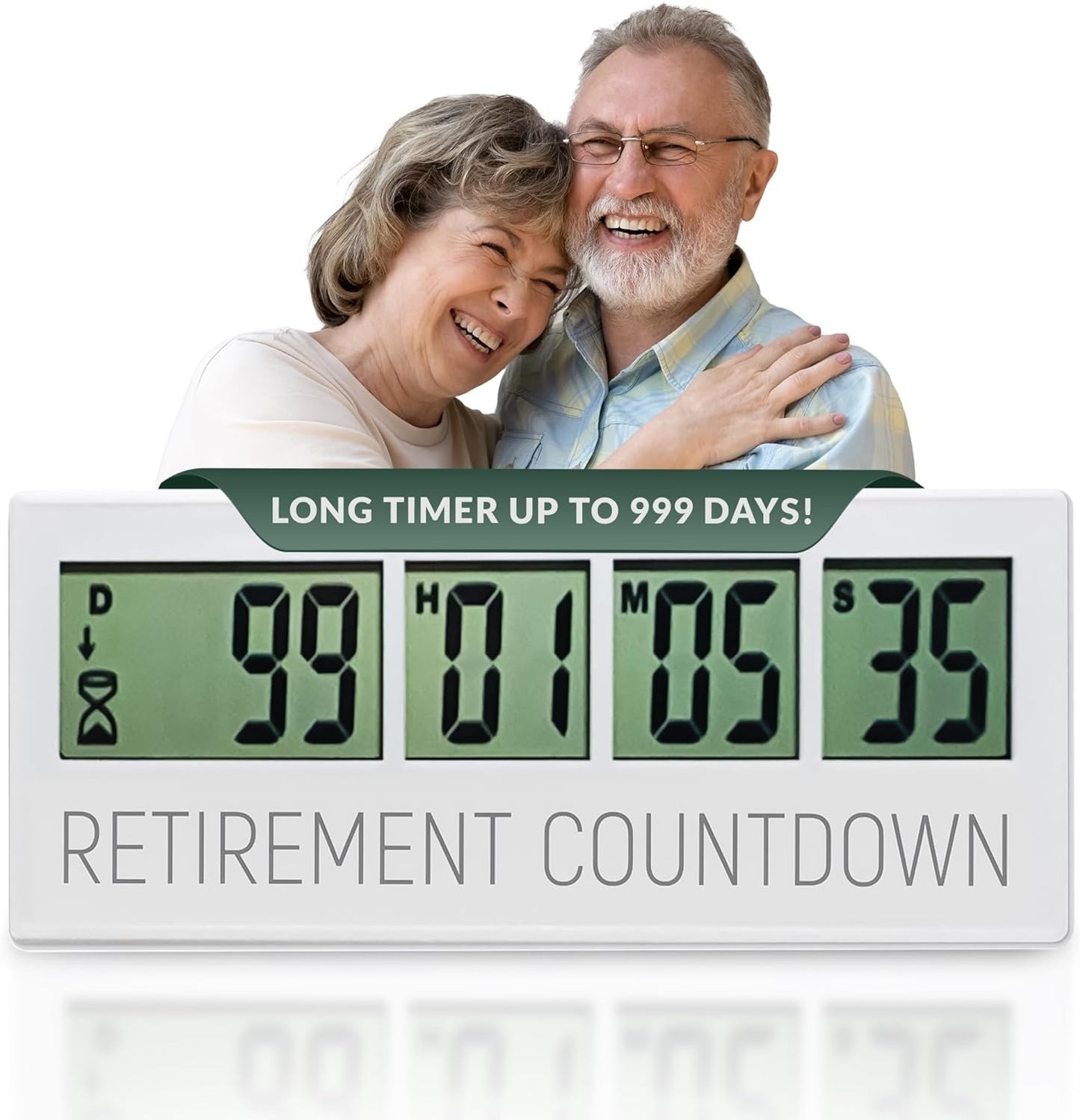 Retirement Countdown Clock - Up to 999 Days LCD Digital Timer - Easy to Set and Read Retirement Countdown Timer - Large Display Timers - Reusable for Wedding, Pregnancy Countdown & More