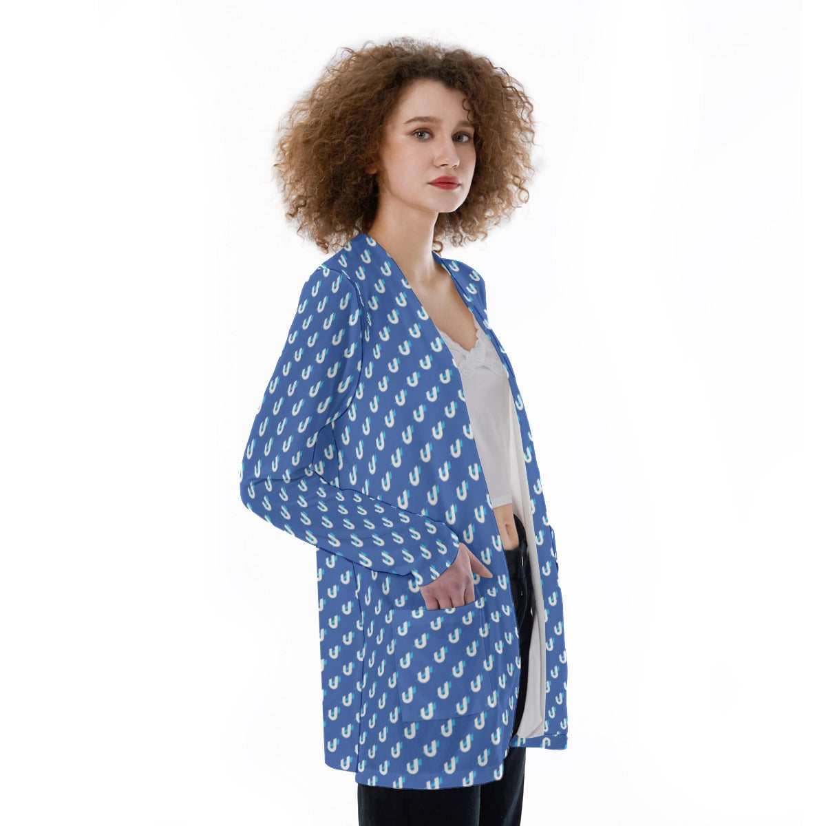 All-Over Print Women's Patch Pocket Cardigan