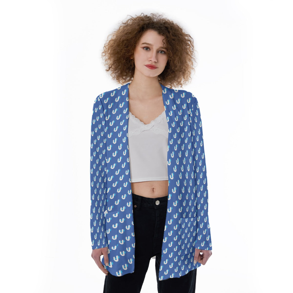 All-Over Print Women's Patch Pocket Cardigan