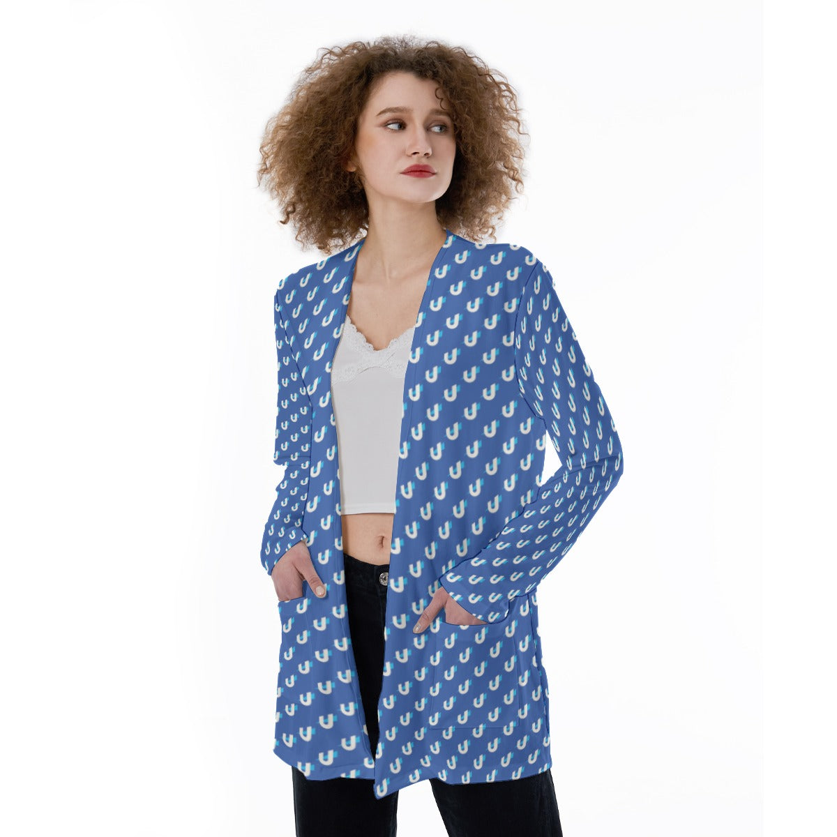 All-Over Print Women's Patch Pocket Cardigan